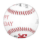 モダン50前向きそう50誕生日 野球ボール (裏面)