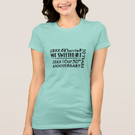 モダン50周年記念結婚おもしろい日付ギフト Tシャツ