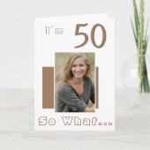 モダン50感動的おもしろい誕生日写真 カード (正面)