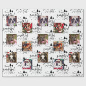 モダン6カスタムフォトドッグ白黒タイポグラフィ ラッピングペーパー (フラット)