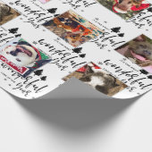 モダン6カスタムフォトドッグ白黒タイポグラフィ ラッピングペーパー (角)