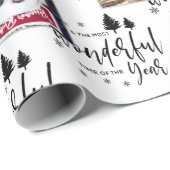 モダン6カスタムフォトドッグ白黒タイポグラフィ ラッピングペーパー (ロールコーナー)