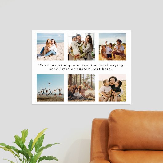 モダン6パーソナライズされたフォトコラージュカスタム引用文 ポスター