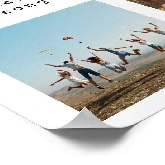 モダン6パーソナライズされたフォトコラージュカスタム引用文 ポスター (角)