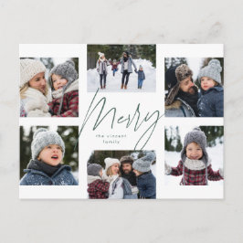 モダン6メリー枚の写真クリスマスコラージュ シーズンポストカード