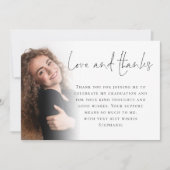 モダン6枚の写真卒業の愛感謝してい サンキューカード (正面)