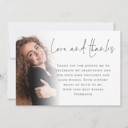 モダン6枚の写真卒業の愛感謝してい サンキューカード (正面)