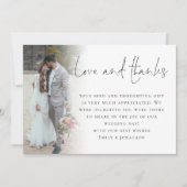 モダン6枚の写真結婚の愛感謝してい声 サンキューカード (正面)