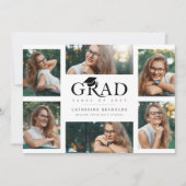 モダン6枚写真 卒業おめでとうのご案内 招待状 (正面)