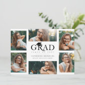 モダン6枚写真 卒業おめでとうのご案内 招待状 (スタンド正面)