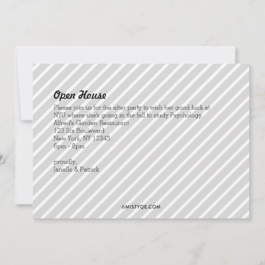 モダン6枚写真 卒業おめでとう発表V2 招待状 (裏面)