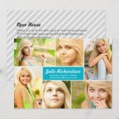 モダン6枚写真 卒業おめでとう発表V2 招待状 (正面/裏面)