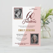 モダン60とファビュラス2 フォト 60歳の誕生日 招待状 (スタンド正面)