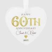 モダン60周年ゴールド記念結婚式 オーナメント (正面)