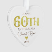 モダン60周年ゴールド記念結婚式 オーナメント (正面)