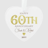 モダン60周年ゴールド記念結婚式 オーナメント (裏面)