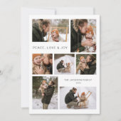 モダン7家族写真クリスマスフラットホリデーカード シーズンカード (正面)