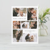 モダン7家族写真クリスマス フラットホリデーカード シーズンカード (スタンド正面)