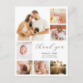 モダン7数々の枚の写真コラージュの誕生発表 ポストカード (正面)