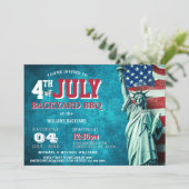 モダン7月4日バックヤードBBQ 招待状 (スタンド正面)