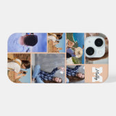 モダン7枚コラージュ+イニシャル入りiPhoneケース iPhone 15ケース (裏面横)