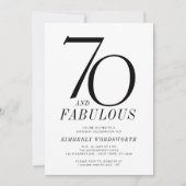 モダン70おしゃれな70歳の誕生日パーティー 招待状 (正面)