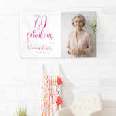 モダン70とファビュラス ピンク 70歳の誕生日パーティー 横断幕 (インサイチュ)