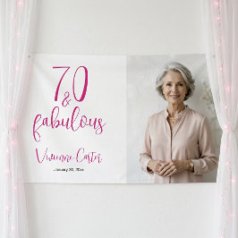 モダン70とファビュラス ピンク 70歳の誕生日パーティー 横断幕