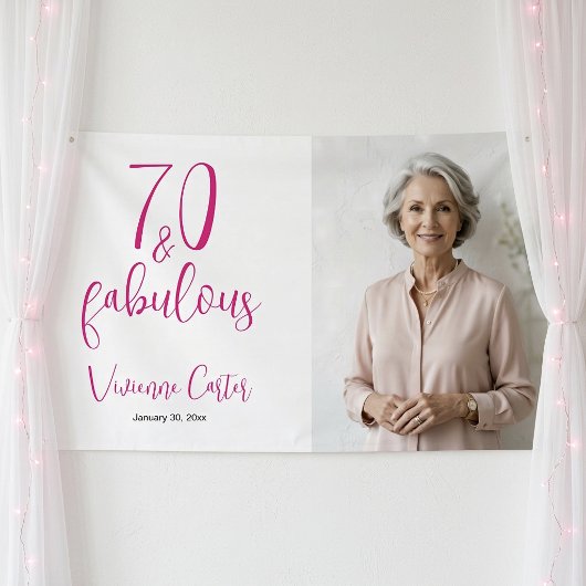 モダン70とファビュラス ピンク 70歳の誕生日パーティー 横断幕
