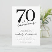 モダン70ファビュラス・スクリプト 70歳の誕生日 招待状 (スタンド正面)