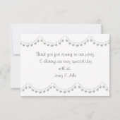 モダン70周年プラチナ結婚記念日バンティング サンキューカード (裏面)