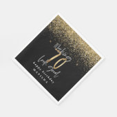 モダン70歳の誕生日タイポグラフィ金ゴールドグリッターパーティー スタンダードランチョンナプキン (角)