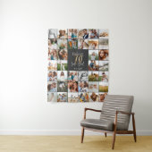 モダン70歳の誕生日マルチフォトスクリプト タペストリー (インサイチュ)