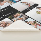 モダン8フォトコラージュエレガントスクリプカスタムト黒 シェルパブランケット (3/4)