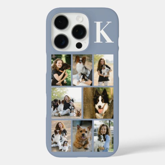 モダン8匹のペットの写真ダスティブルー Case-Mate iPhoneケース (裏面)