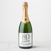 モダン80歳の誕生日お祝いに「Fabulous」の名言 スパークリングワインラベル (正面)