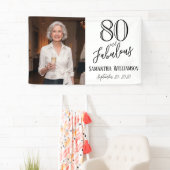 モダン80歳バツグンのお名前と日付の誕生日 横断幕 (インサイチュ)