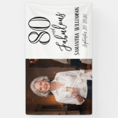 モダン80歳バツグンのお名前と日付の誕生日 横断幕 (縦)
