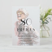 モダン80 & ファビュラス フォト 80歳の誕生日 招待状 (スタンド正面)