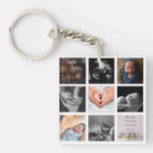 モダン8 – フォトコラージュの黒いフレーム キーホルダー (正面)