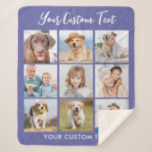 モダン9パーソナライズされた枚のコラージュ シェルパブランケット (正面)