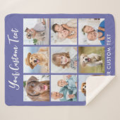 モダン9パーソナライズされた枚のコラージュ シェルパブランケット (正面(横))