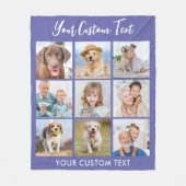 モダン9パーソナライズされた枚のコラージュ フリースブランケット (正面)