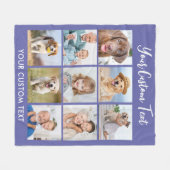 モダン9パーソナライズされた枚のコラージュ フリースブランケット (正面(横))