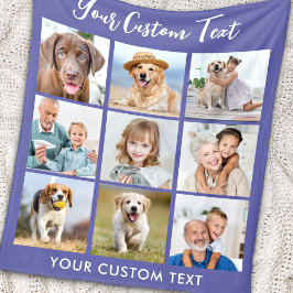 モダン9パーソナライズされた枚のコラージュ フリースブランケット