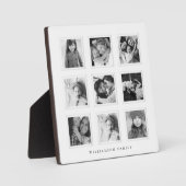 モダン9ミニマルグリッドマットボードブラック&ホワイトフォト フォトプラーク (正面)