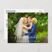 モダン おしゃれなスクリプト 結婚式 永遠に感謝 ポストカード (正面/裏面)