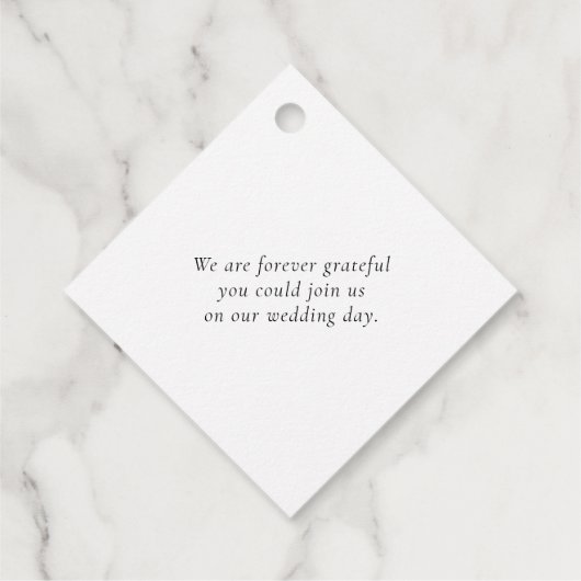 モダン おしゃれ ゴールド ハート 結婚式 御礼 フェイバータグ (裏面)