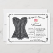 モダン&おもしろいランジェリーブライダルシャワー招待 招待状 (正面)