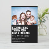 モダン「おもしろい引用文」家族の写真クリスマス シーズンカード (スタンド正面)